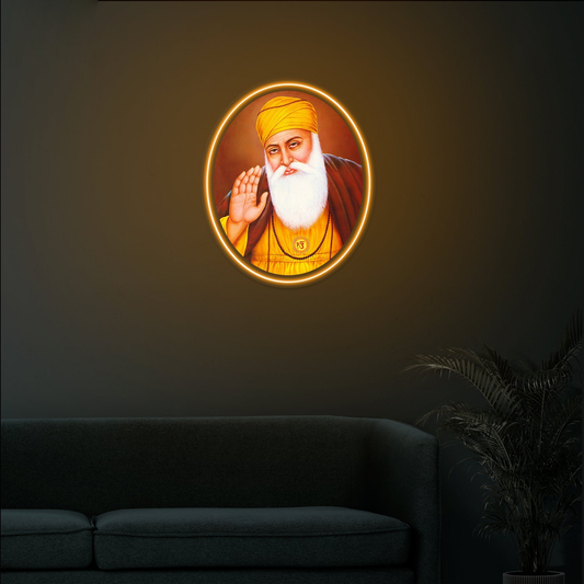 Guru Nanak Dev ji neon sign artwork