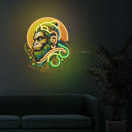 Hanuman ji neon sign artwork