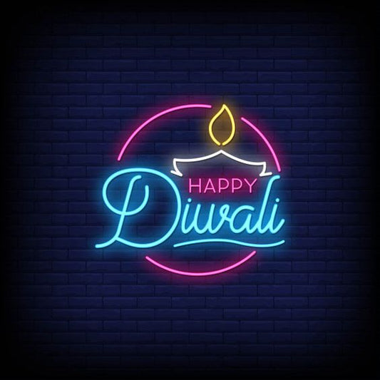 Happy Diwali Neon Text LED Light – Festive Decor with Radiant Glow